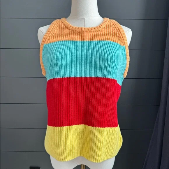 525 America Colorblock Knit Tank Top Summer Colorful Size Medium NWT - Picture 1 of 10